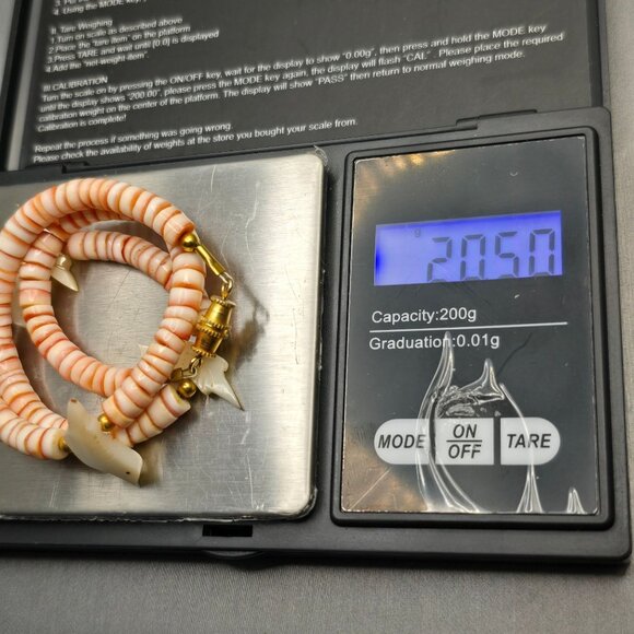 VTG Heishi Spiny Oyster MOP Fetish Bird Choker Necklace 12" - Picture 9 of 10